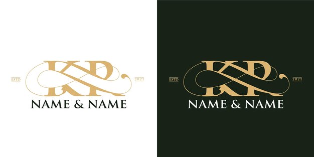 Vector kp-logo luxe ontwerp