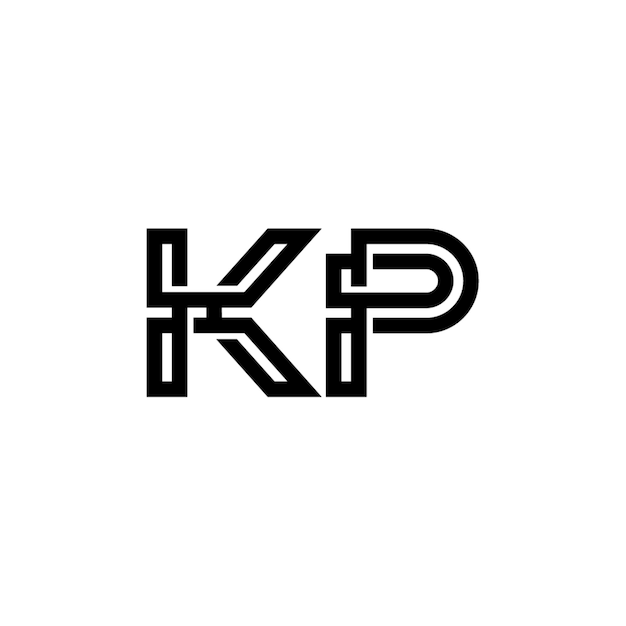 KP モノグラムロゴ デザイン文字 テキスト名 シンボル モノクロロゴタイプ アルファベット文字 シンプルロゴ