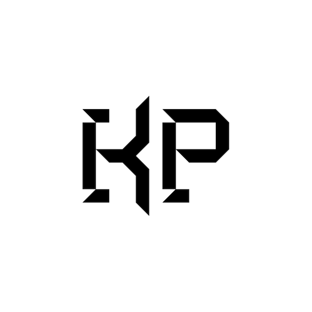 KP モノグラムロゴ デザイン文字 テキスト名 シンボル モノクロロゴタイプ アルファベット文字 シンプルロゴ