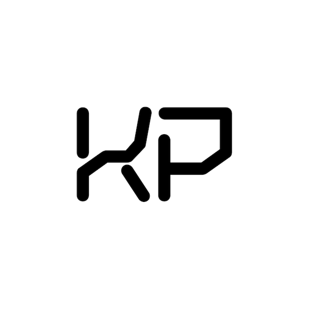KP モノグラムロゴ デザイン文字 テキスト名 シンボル モノクロロゴタイプ アルファベット文字 シンプルロゴ