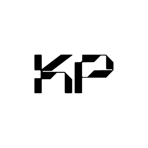 KP モノグラムロゴ デザイン文字 テキスト名 シンボル モノクロロゴタイプ アルファベット文字 シンプルロゴ
