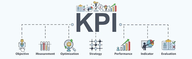 비즈니스를위한 Kpi 배너 웹 아이콘입니다.