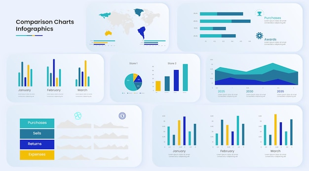 Kpi 컨셉 인포 그래픽 디자인 식