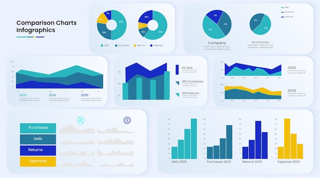 Вектор kpi концепция инфографики дизайн