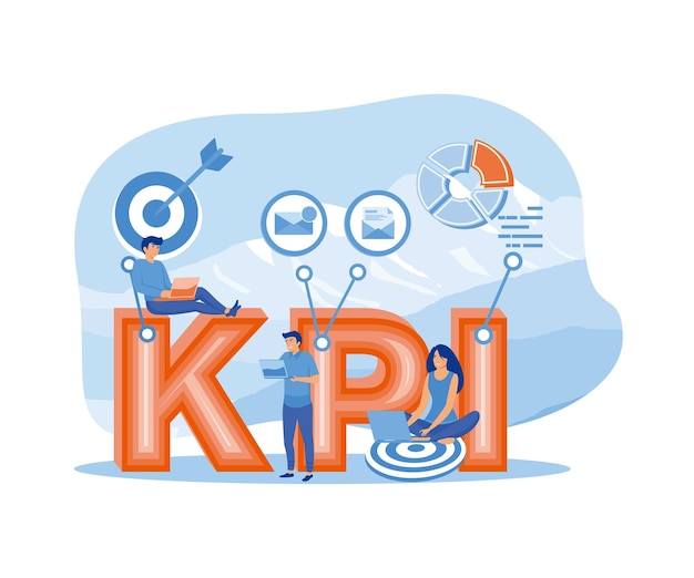 KPI or key performance indicator concept Idea of data review and evaluation