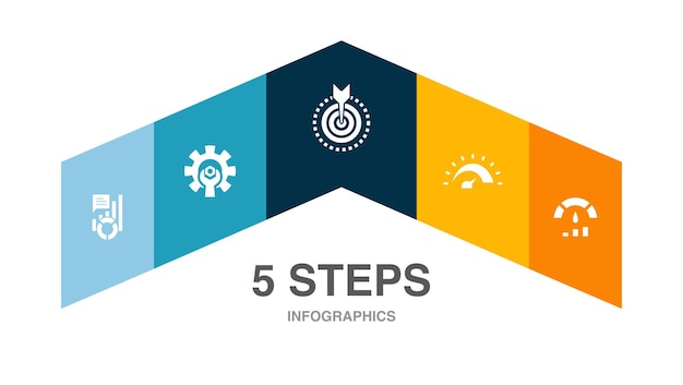 KPI optimization objective measurement performance icons Infographic design layout template Creative presentation concept with 5 steps