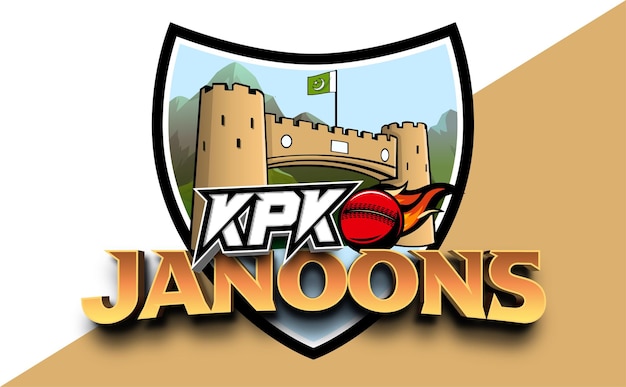 Vector kpk janoons cricket tournament mascot logo