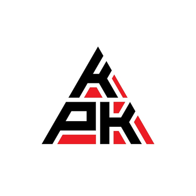 Vector kpk triangle letter logo design with triangle shape kpk triangle logo design monogram kpk triangle vector logo template with red color kpk triangular logo simple elegant and luxurious logo