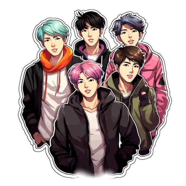 Vector kpop cool sticker design vector art