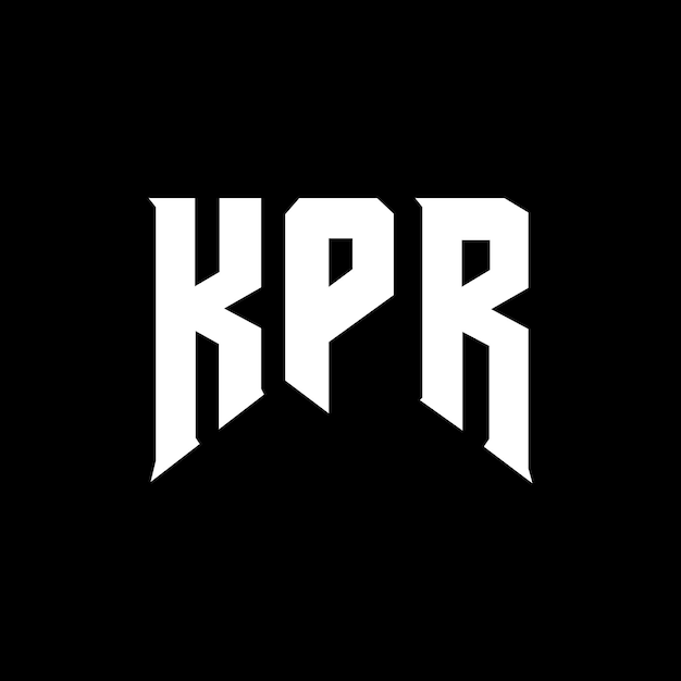黒と白の色の組み合わせ KPR ロゴデザイン KPR ベクトル KPR アイコン KPR アルファベット KPR タイポグラフィー ロゴデザイン