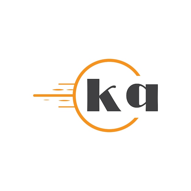 kq イニシャル モノグラム ロゴ 円型デザイン