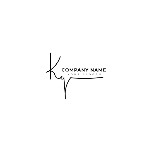 Vettore kq disegno vettoriale del logo della firma iniziale
