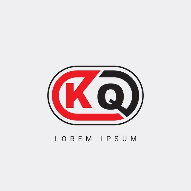 Vector kq of qk letter initial logo design vector template