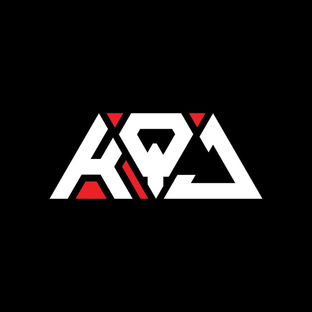 Vector kqj triangle letter logo design with triangle shape kqj triangle logo design monogram kqj triangle vector logo template with red color kqj triangular logo simple elegant and luxurious logo kqj