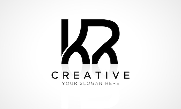 KR Letter Logo Design Vector Template Alfabet Initial Letter KR Logo Design Met Glanzende Reflectie Zakelijke Illustratie