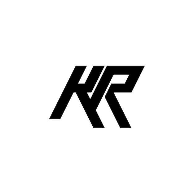 KR monogram logo design letter text name symbol monochrome logotype alphabet character simple logo