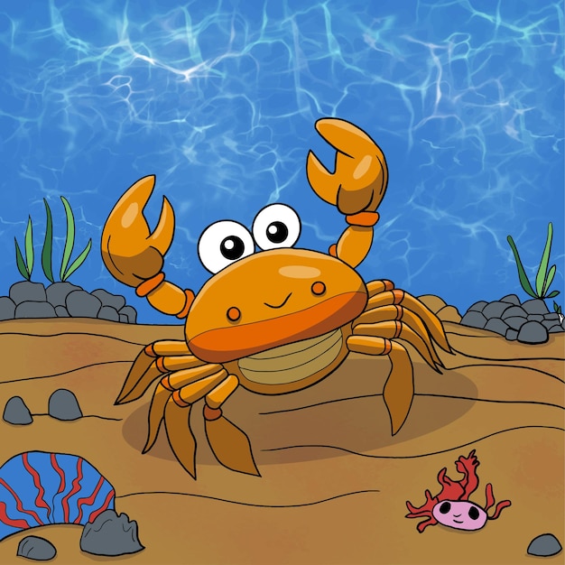 Krab in de zee