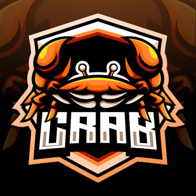 Krab mascotte. esport logo ontwerp