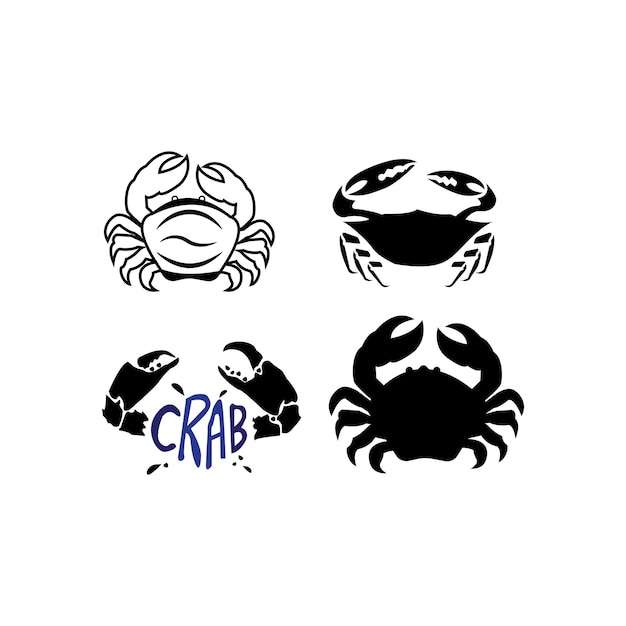 Krab pictogram embleemontwerp vector