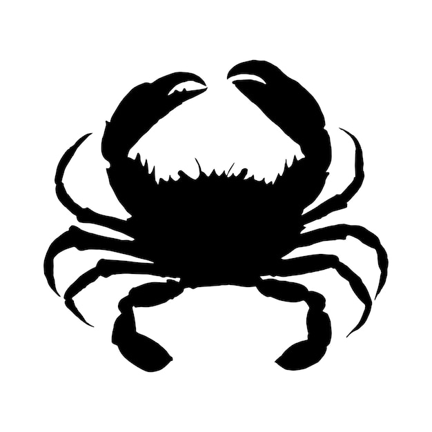 krab silhouet vector zwarte kleur op witte achtergrond