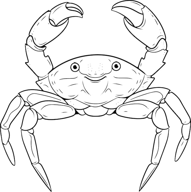 Krab vectorillustratie Zee dier kleurboek of pagina voor kinderen