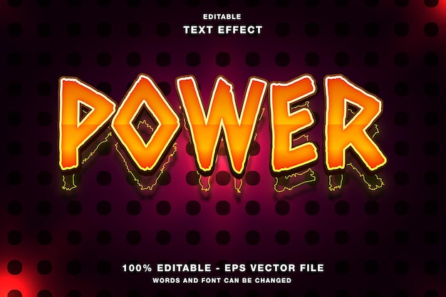 Vector kracht 3d-bewerkbare tekst-effect