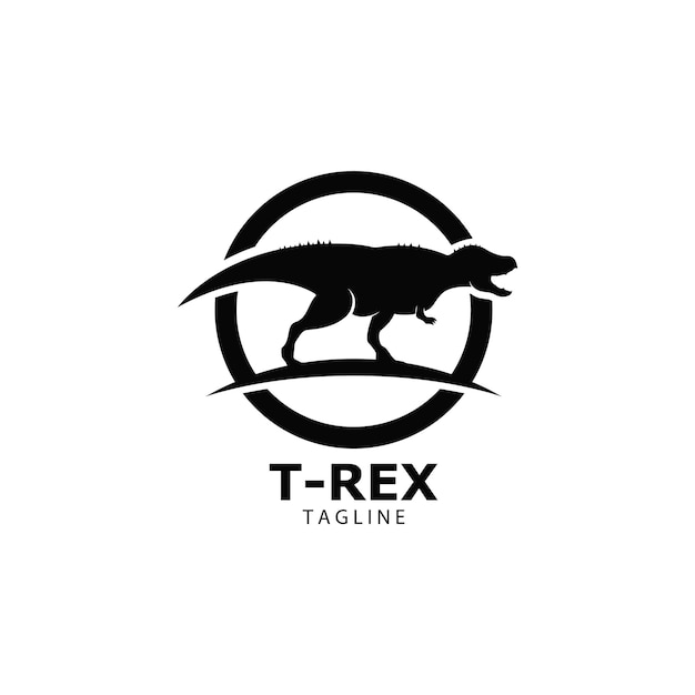 Krachtige TREX logo jurassic periode concept pictogram illustratie