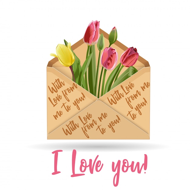 Kraft paper envelope tulip