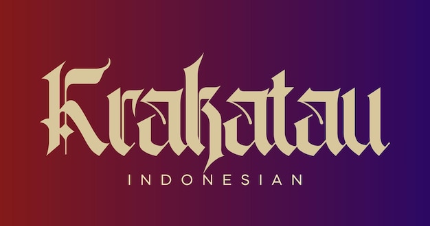 Krakatau Indonesië typografie paarse achtergrond sjabloon