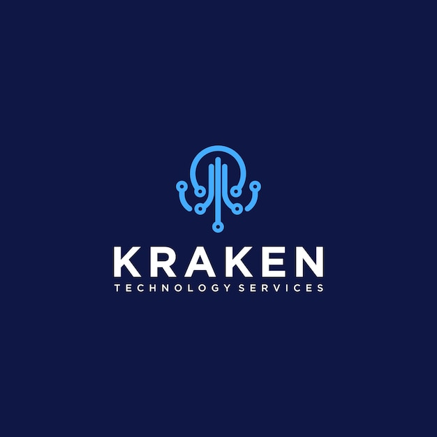 Vettore logo kraken progetta tecnologie vettoriali