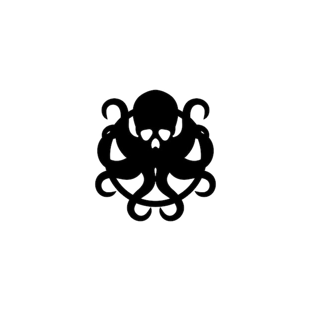 Logo kraken modello di disegno vettoriale con logo octopus head skull