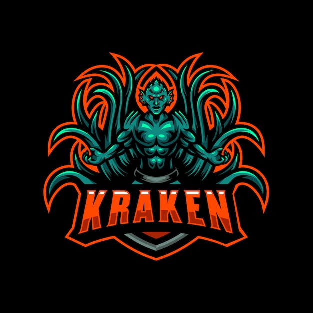 Kraken mascot logo esport gaming