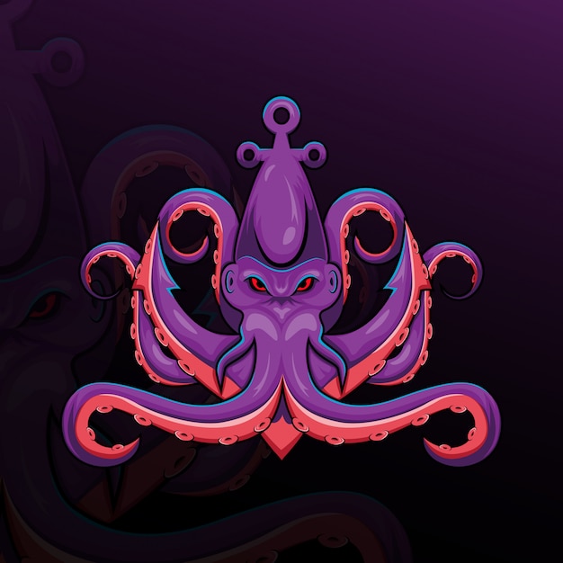 Vector kraken octopus esport mascotte logo