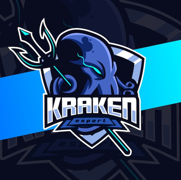 kraken octopus mascotte esport lgoo ontwerp