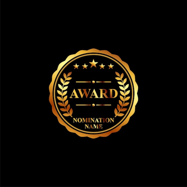 krans award label goud beste kwaliteit vector logo ontwerp