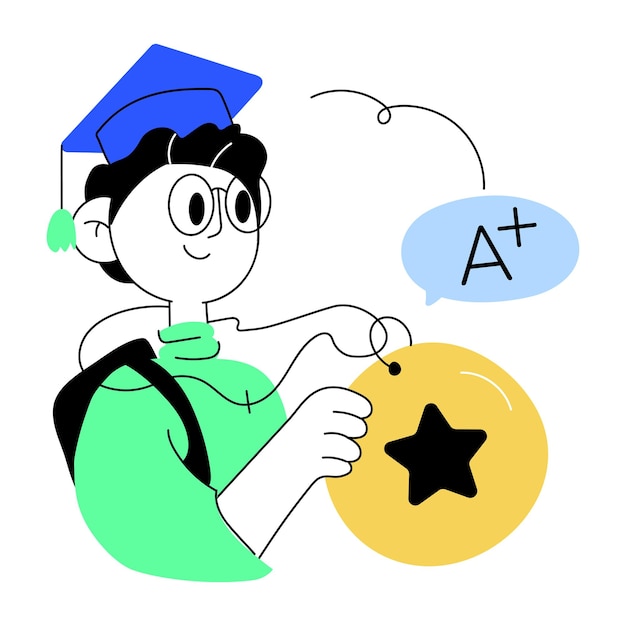 Krijg deze met de hand getekende mini-illustratie die de studentenprijs weergeeft
