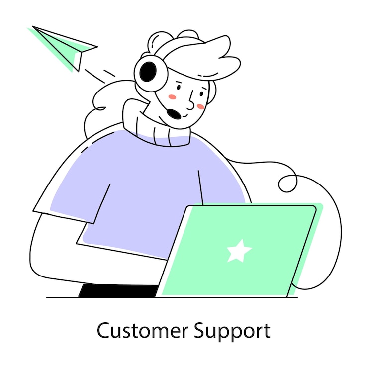 Vector krijg deze mini-illustratie van de klantenservice
