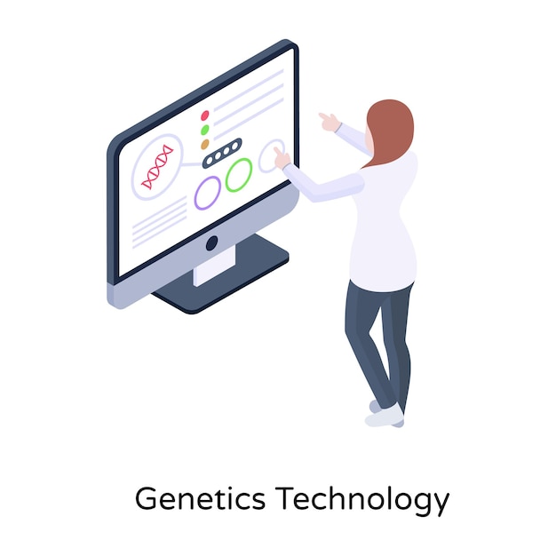 Krijg dit beeld van genetische technologie in isometrische stijl