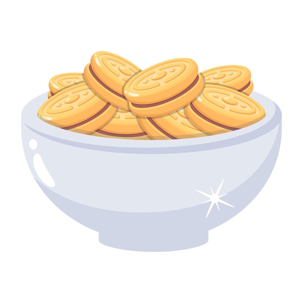 Krijg dit platte icoon van koekjeskom
