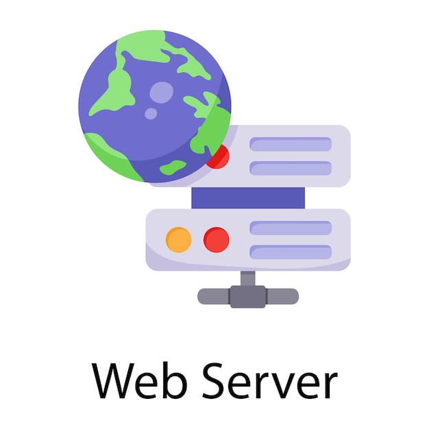 Krijg dit platte pictogram van webserver