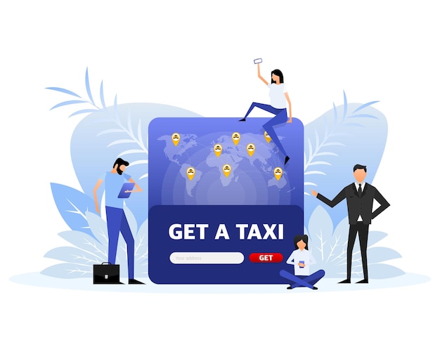 Krijg een geweldig ontwerp voor taximensen voor elk doel Illustratie van zakenmensen