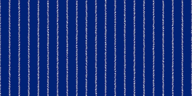 Krijtstreep blauw en wit naadloos patroon met smalle schetsmatige lijnen