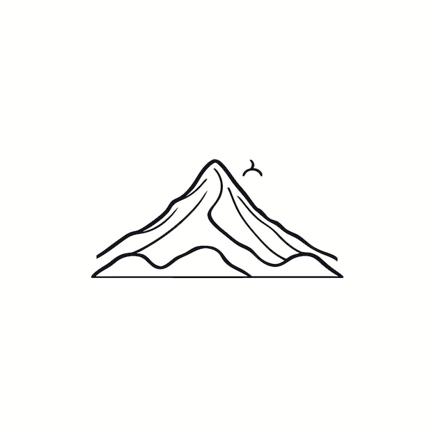 Krim berg vector illustratie lijntekeningen