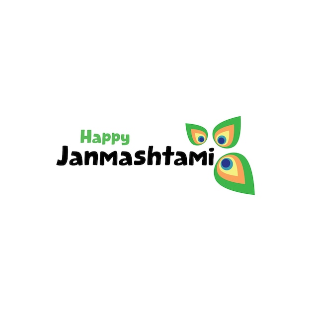 Krishna janmashtami hindi calligraphy greeting design