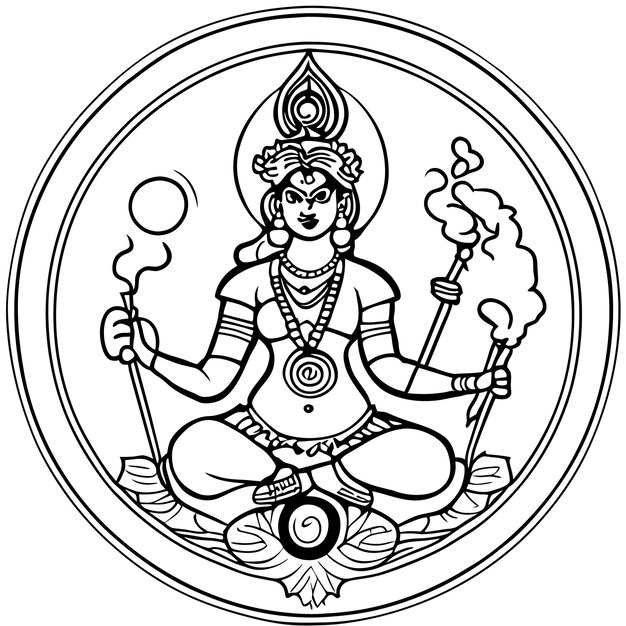 Vector krishna om namah hindoe heer shiva hand getekend plat stijlvolle cartoon sticker icoon concept geïsoleerd