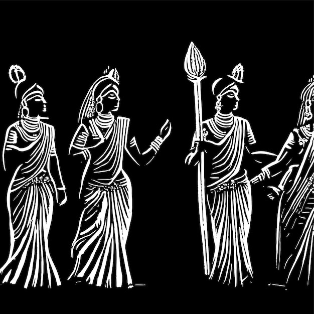 ベクトル クリシュナ・オム・ナマ ヒンドゥー教の神 シヴァが手で描いた スタイリッシュなアニメのステッカー アイコンコンセプト 孤立した