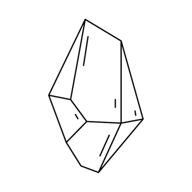 Kristalvorm kwartspictogram Lijnkunst edelsteen Geologie geometrisch ontwerpelement