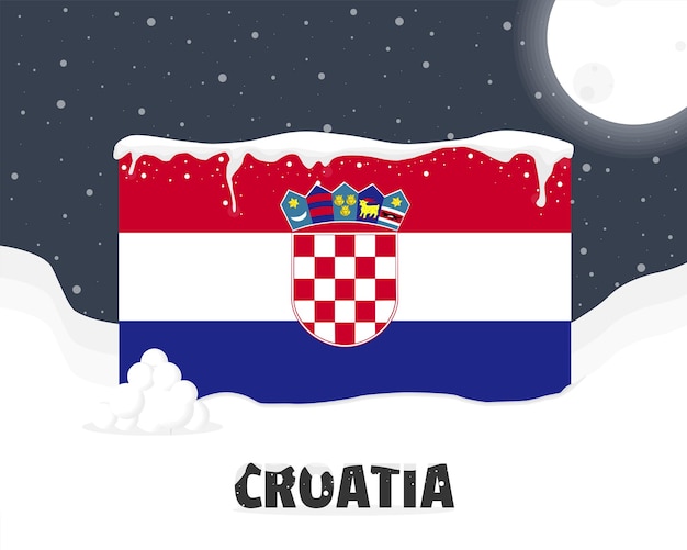 Kroatië besneeuwd weer concept koud weer en sneeuwval weersvoorspelling winter banner idee