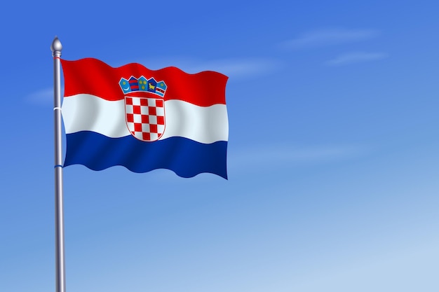 Kroatië vlag Onafhankelijkheidsdag blauwe hemelachtergrond