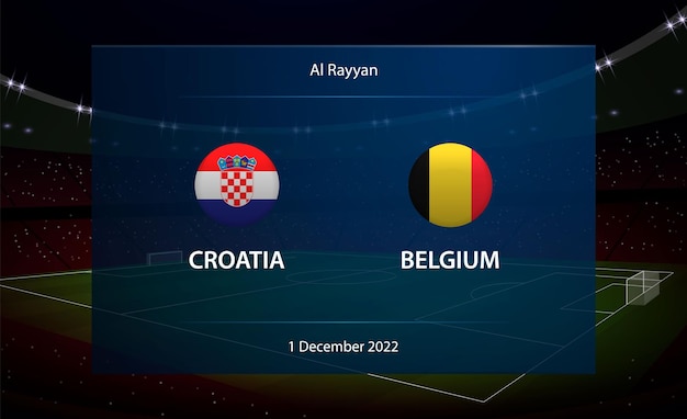 Kroatië vs België Voetbal scorebord uitzending graphic
